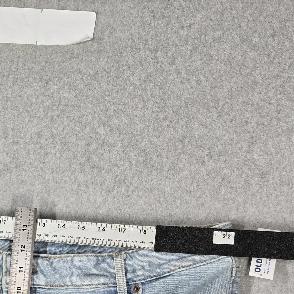 Old Navy Women Shorts 24 Light Blue Denim High-Rise OG Straight Distressed NWT